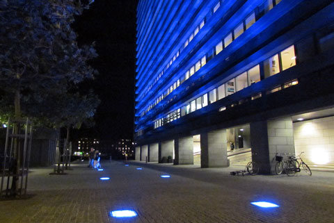arkitektonisk belysning facade LED spot udendoers lamper energioptimering stroem besparelse