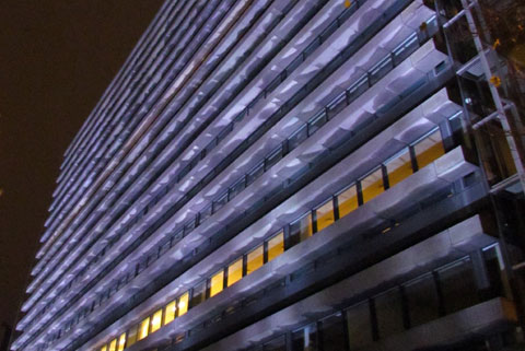 facadebelysning koldt hvidt lys LED udendoers