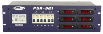 PSA-321 400V/32A 19" distribution Amp- & Voltmeter