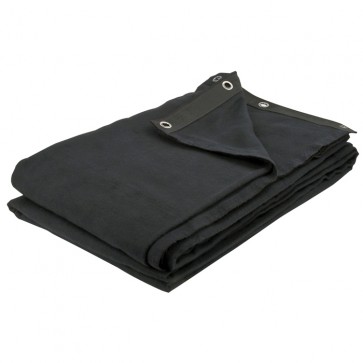 Showtec Dekomolton Bagtæppe 3m. bred x 4m. høj, sort