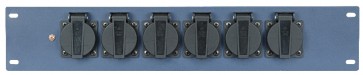 19" panel med 6 stk. 230V Schuko hun