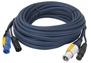Lyd strøm/signal kabel med PowerCon og XLR 3 mtr.