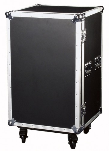 16U flightcase med 4 skuffer og hjul