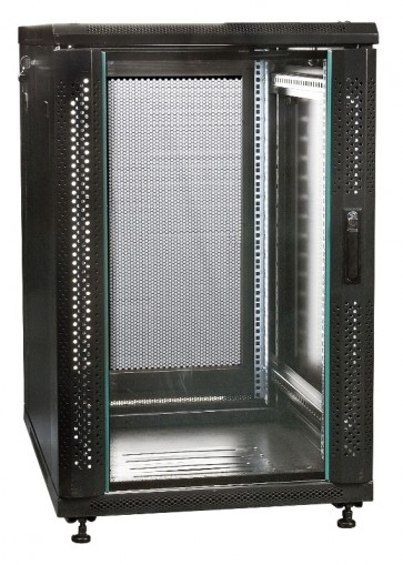19" Server-rack i 18U med glas i frontdør