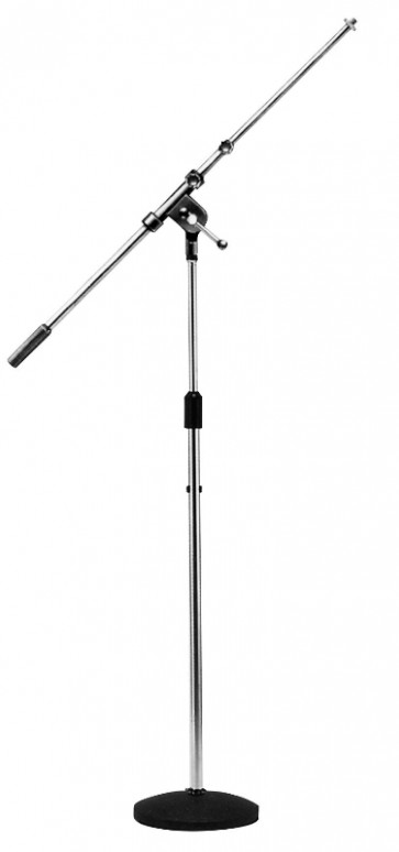 Mikrofonstativ 98-160 cm m. bom-arm og fod - krom