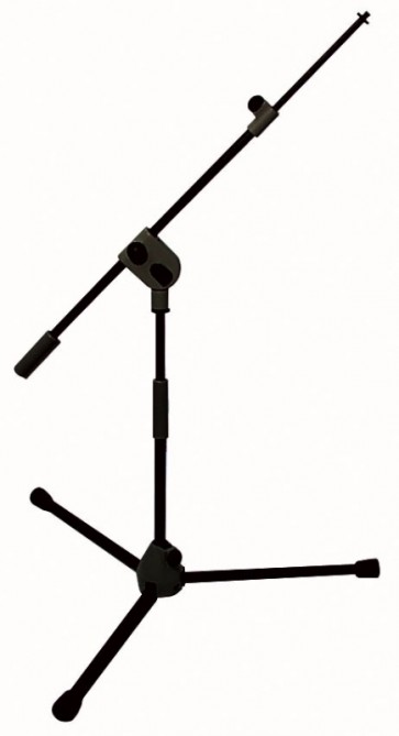 Prof. mikrofonstativ 43-70 cm m. bom-arm - sort