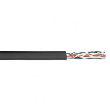 Ultraflexibelt CAT5e kabel sort rulle 100mtr
