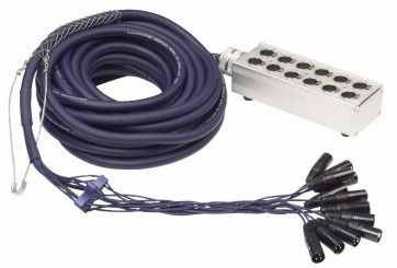 12-vejs XLR Stagesnake - 15 mtr.