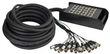 Multisnake 12 in/4 out XLR stageboks - 15 mtr.