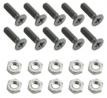 Skruesæt M3 x 10mm undersænket m. møtrik 25 stk