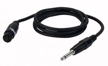 XLR hun -> jack mono kabel sort 1,5 mtr.
