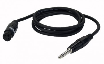 XLR hun -> jack mono kabel sort 3 mtr.