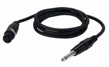 XLR hun -> jack mono kabel sort 6 mtr.