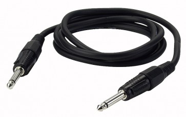 Jack -> jack mono kabel sort 3 mtr.