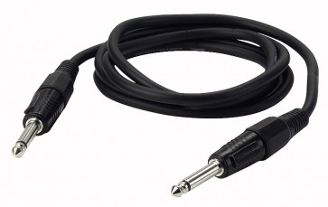 Jack -> jack mono kabel sort 6 mtr.