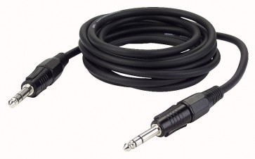 Jack -> jack stereo kabel sort 10 mtr.