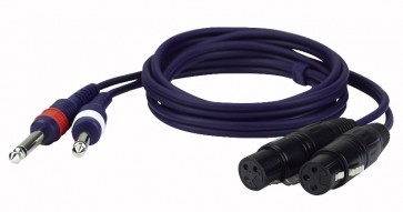 2 XLR hun -> 2 jack mono - 1,5 mtr.