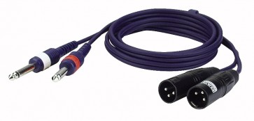 2 XLR han -> 2 jack mono - 1,5 mtr.