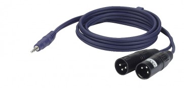 Stereo minijack ->2 XLR han - 1,5m