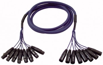 Multikabel - 8 stk. XLR han/hun - 3 mtr.