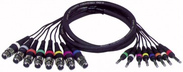 Multikabel - 8 stk. XLR hun/jack stereo - 3 mtr.