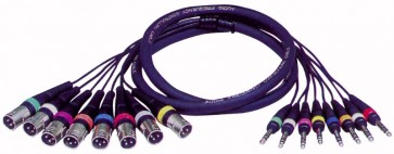 Multikabel - 8 stk. XLR han/jack stereo - 3 mtr.