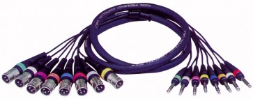 Multikabel - 8 stk. XLR han/jack stereo - 6 mtr.