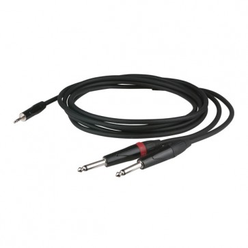 Minijack stereo til 2 mono jack FLX kabel 1,5 mtr.