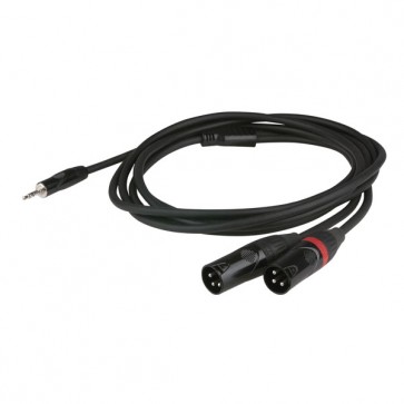 Minijack stereo til 2 XLR han FLX kabel 3 mtr.