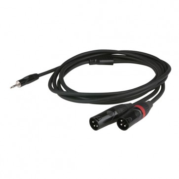 Minijack stereo til 2 XLR han FLX kabel 6 mtr.