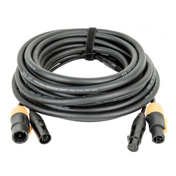 Lys strøm/signal kabel med stik-powerCON TRUE1/5pol DMX 20m