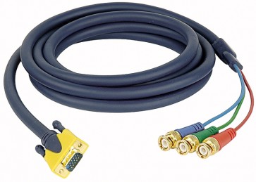 VGA han -> 3 x BNC han kabel 1,5 mtr.