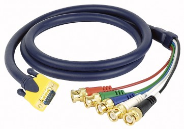 VGA han -> 5 x BNC han kabel 1,5 mtr.