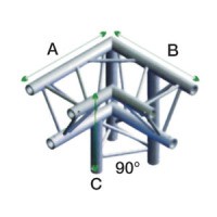 GT30 bro trekant 30x30cm- 3-vejs 90gr hjørne "ned"