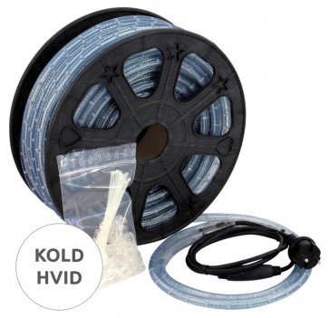 LED lysslange 13mm kold hvid 6500K rulle 44 meter