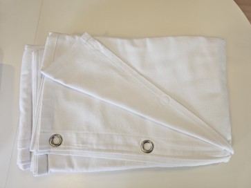 Molton scenetæppe H268cm x B450cm hvidt med øjer