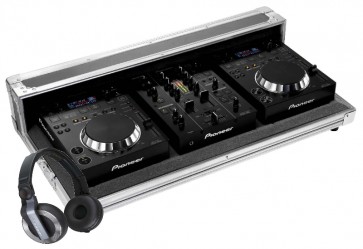 Pioneer sæt 2 x CDJ350, DJM350,hovedtlf,flightcase