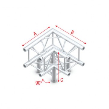 PQ30 bro firkant 30x30 cm - 90 grader hjørne + ned