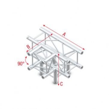 PQ30 bro firkant 30x30 cm - T kryds + ned