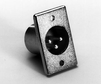 XLR 3 polet chassisstik han - gammel type