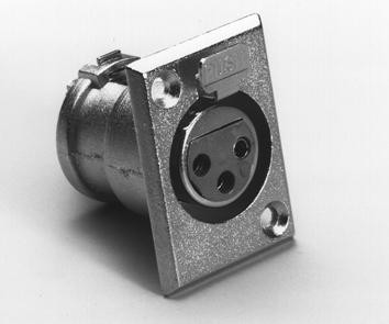 XLR 3 polet chassisstik hun - gammel type