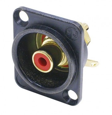 Neutrik NF2D-2 phono chassisstik str. "D" rød