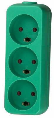 Dansk 230V trestikdåse m. jord - slagfast