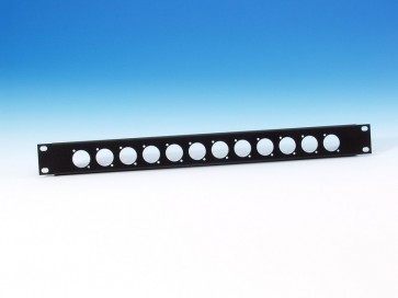 19" stikpanel  1U med 12 huller