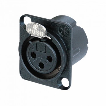 Neutrik XLR 3pol chasis hun sort