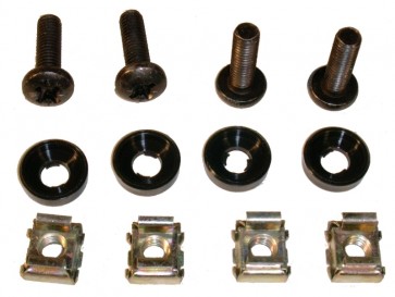 Rackskrue sæt m. 4 x skrue,clips og ring