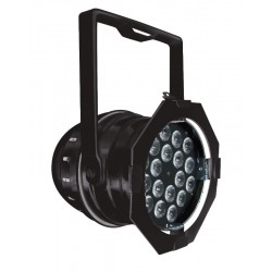 LED Par64 kort DMX med 18x3 watt LED dioder, sort