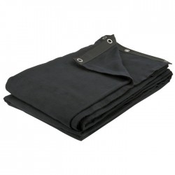 Showtec Dekomolton Bagtæppe 3m. bred x 3m. høj, sort