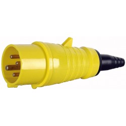 CEE 16A 4 pol kabel han - styrestik - gult