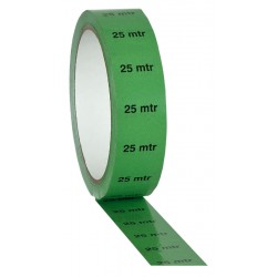 Grøn PVC tape på 25mm/33m - markeret med "25M"